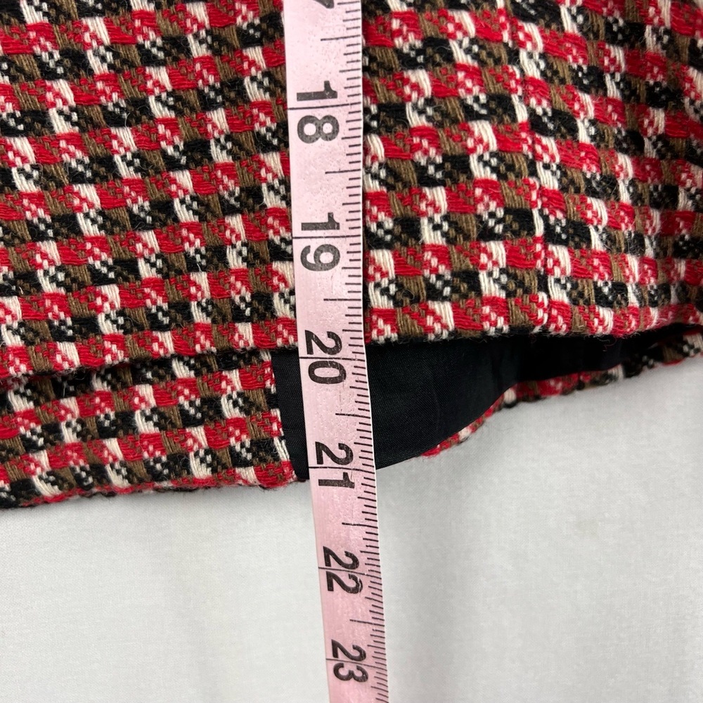 Loft Swing Jacket Womens 6 Boxy Houndstooth Tweed Red Black Career - Picture 8 of 13